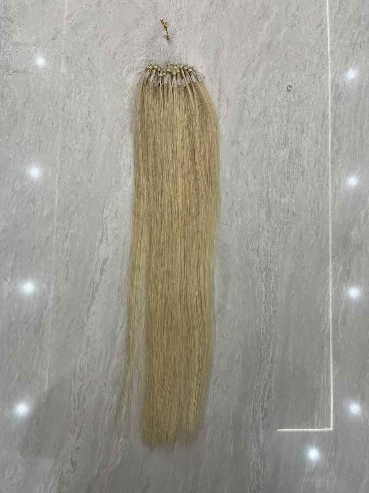 Yellowish- Pre-Cured Keratin Tip Micro Ring Hair Extensions, Pearl Bead Extension, Remy Cold Head Extension, Straight Hair Extensions, New Trending Product