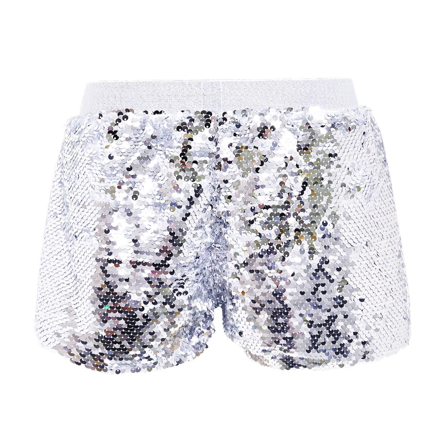2026 New Reversible Sequin Shorts for Women,Versatile Elastic Waist Loose Fit Street Style Cool and Trendy Womens Sequined Short