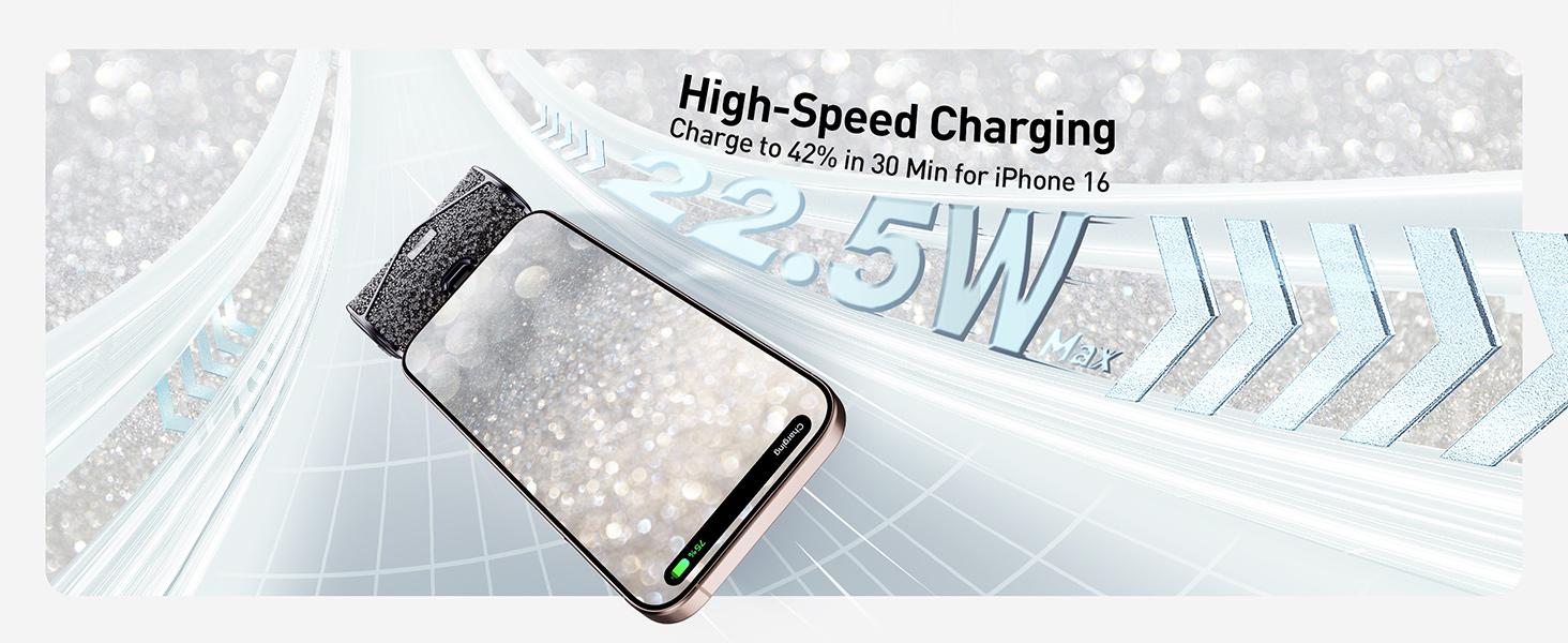 iWALK Upgraded Shiny Portable Charger 5000mAh High Capacity Compact Cordless Power Bank for iPhone 17/16/15 & Android Type-C Smartphones Black 22.5W Max Charging Cable - Chargeable iWALK Upgraded Shiny Portable Charger 5000mAh High Capacity Compact Cordless Power Bank for iPhone 17/16/15 & Android Type-C Smartphones Black 22.5W Max Charging Cable - Chargeable