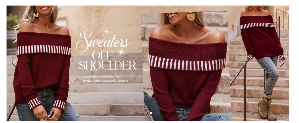 MEROKEETY Women's Off Shoulder Sweater 2025 Fall Winter Fashion Oversized Ribbed Knit Striped Pullover Tops