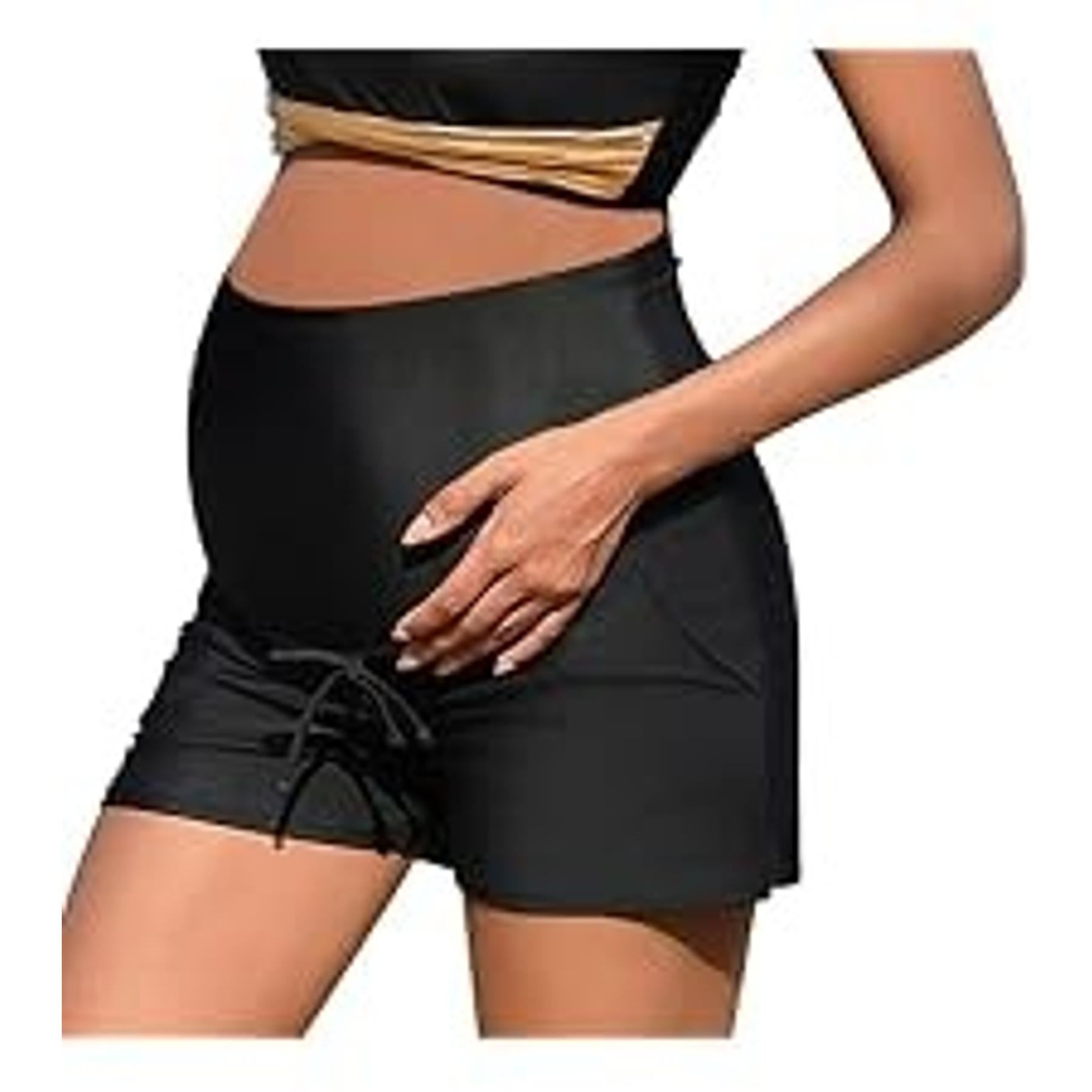 Maternity Swim Skirt with Shorts High Waisted Swim Skorts Swimsuit Bathing Suit Tankini Bottoms Pregnancy Swimwear