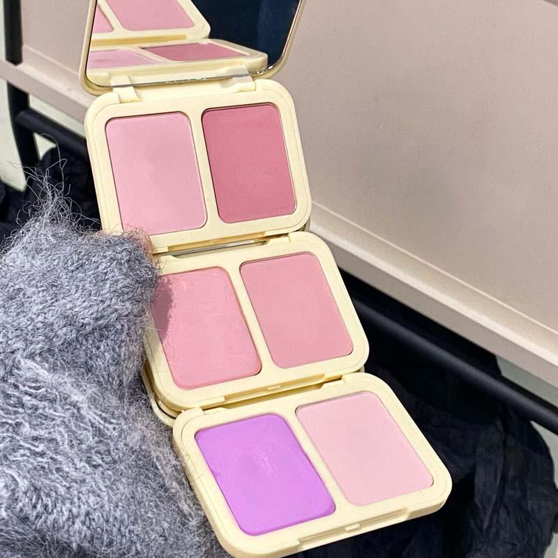 ✨ 2-in-1 Blush Palette with Mirror 🪞 Cheek Makeup Duo Dual Color Cheek & Eyeshadow｜Lightweight Natural Look & Long-Lasting Matte Blur Effect 🕑 Natural Flush for All Skin Tones 🌸 Perfect Christmas Gift & Unisex Makeup Must-Have！