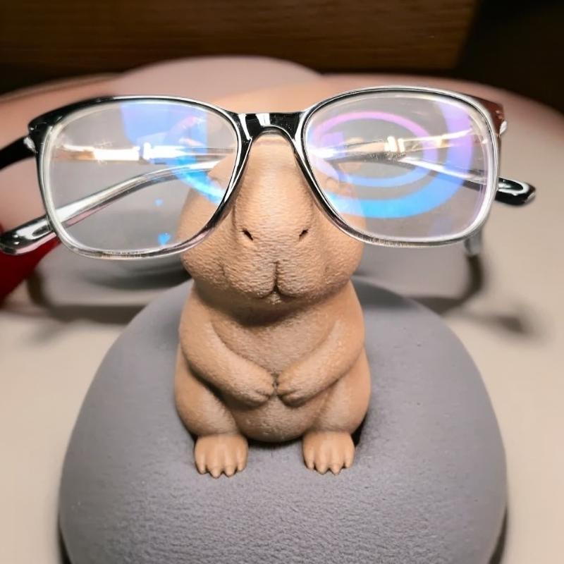 Kapibara Eyeglass Holder Water Buffalo Glasses Frame, Versatile Use in Bedroom Office Study Room, Single Pack, Cute Desktop Decoration, Office Home Decor