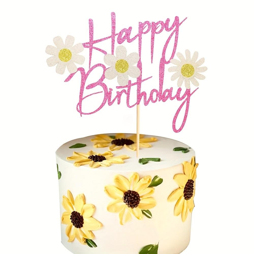 1 Daisy-themed birthday party cake decoration set