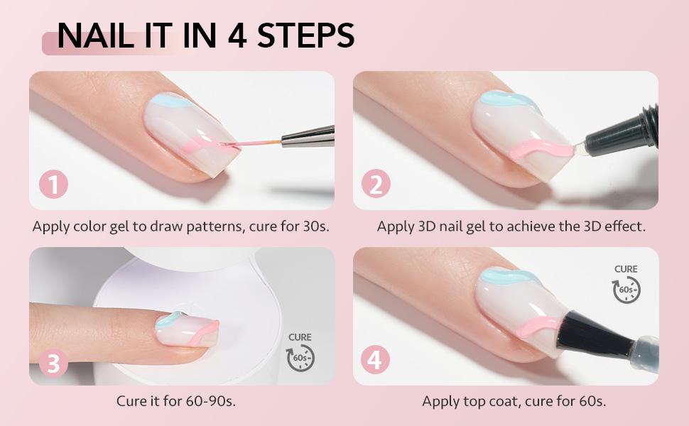 GAOY 3D Nail Gel, 15g Clear Sculpting Gel for Carving, Molding and Painting Nail Art Designs, Nail Glue for Rhinestone Gems Decoration