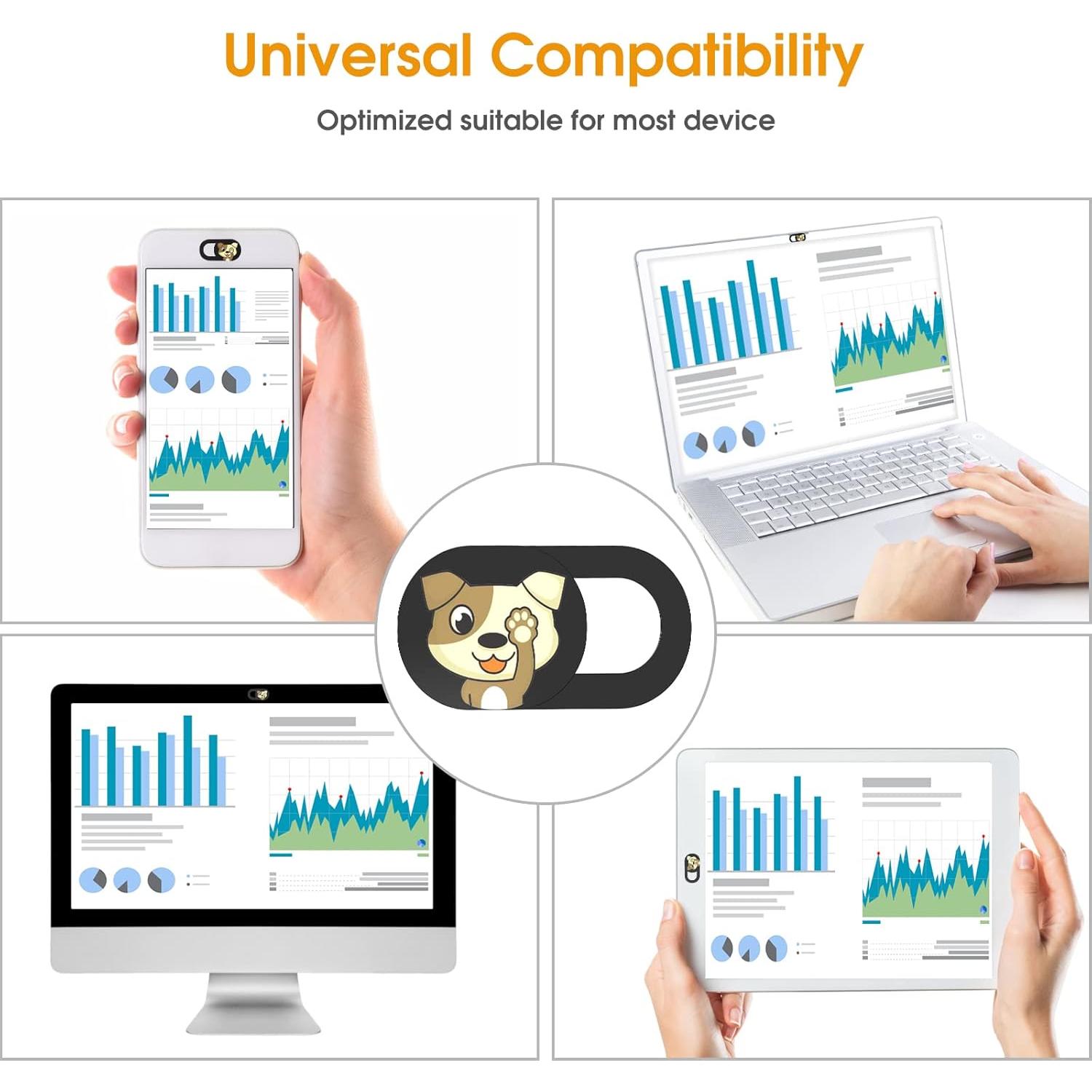 Laptop Camera Cover Slide Cute-6PCS,Ultra-Thin Webcam Cover Compatible with Laptop,, Phone,Tablet.Cute  Web Cam  Cover to Protect Your
