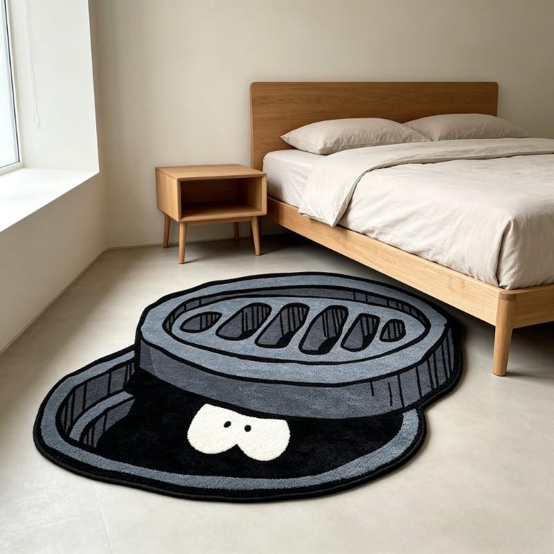 Creative Monster Design Rug, Fluffy Modern Rug, Indoor Fuzzy Rug, Soft Plush Carpet for Living Room Bedroom, Washable and Easy Care, Perfect Gift for Home Decor