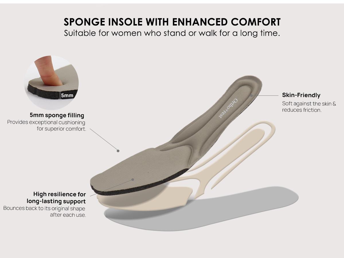 Ortho+rest Women Orthopedic Dress Shoes Bunions Loafers Slip On Orthotic Shoes Girl Black