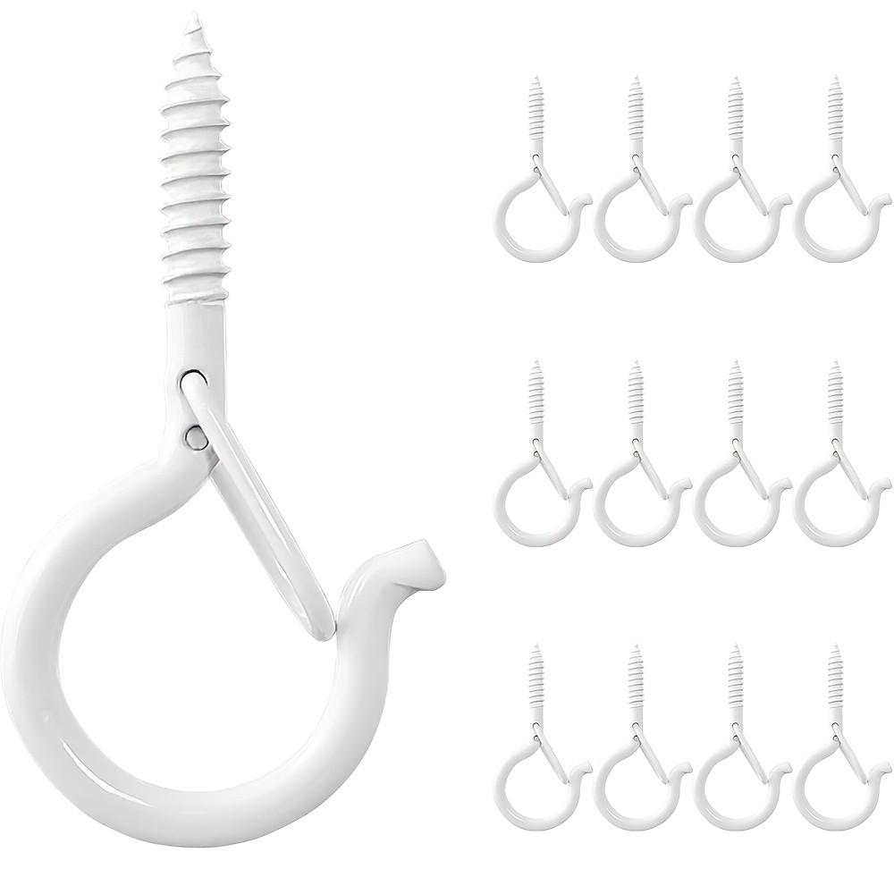 12/30/46 heavy-duty rust-proof ceiling hook sets, Adjustable hooks, Hanger Connector Hooks, suitable for outdoor/indoor use, coated adjustable iron hanging clips, with ceiling tools, suitable for lamps, plant hanging baskets