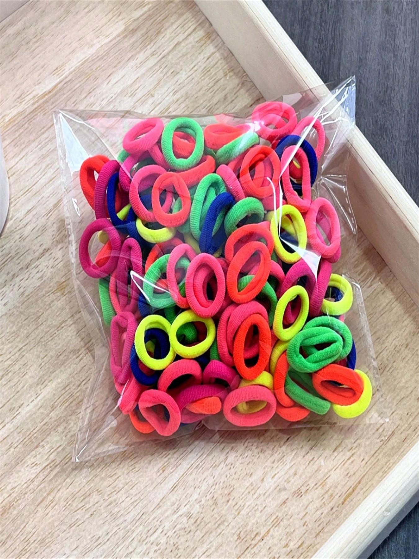 200pcs Pack Small Size Multicolor Spandex Hair Ties, Cute Casual Elastic Rubber Bands for Ponytail, Ponytail Holders, All Seasons Hair Accessories