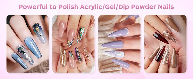 COSLUS Cordless Nail Drill Electric File: Professional for Acrylic Gel Dip Powder Nails Portable Nail Drill Machine Kit for Manicure Pedicure Nail Set with Everything Rechargeable Lightweight