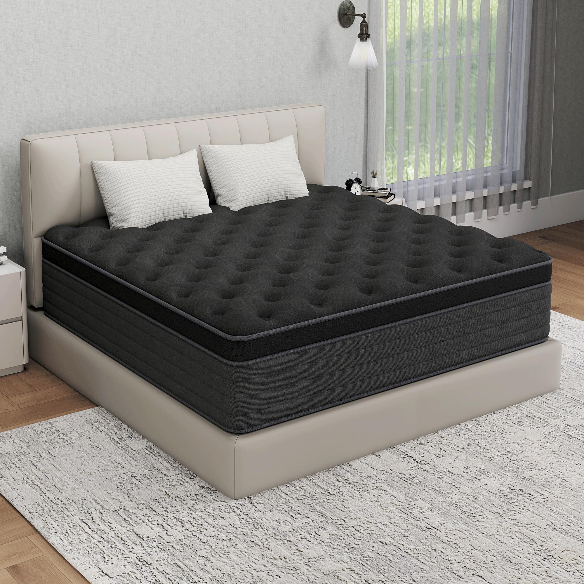 mattress queen size mattress 12/14 Inch Twin, Full, Queen, King Mattress Memory Foam And Spring, Hybrid MattressMedium Firmness, Lumbar Support, For Home Rooms Hotels, Boxed Halloween ChristmasGift Furniture Ergonomic queen size mattress Interior Modern