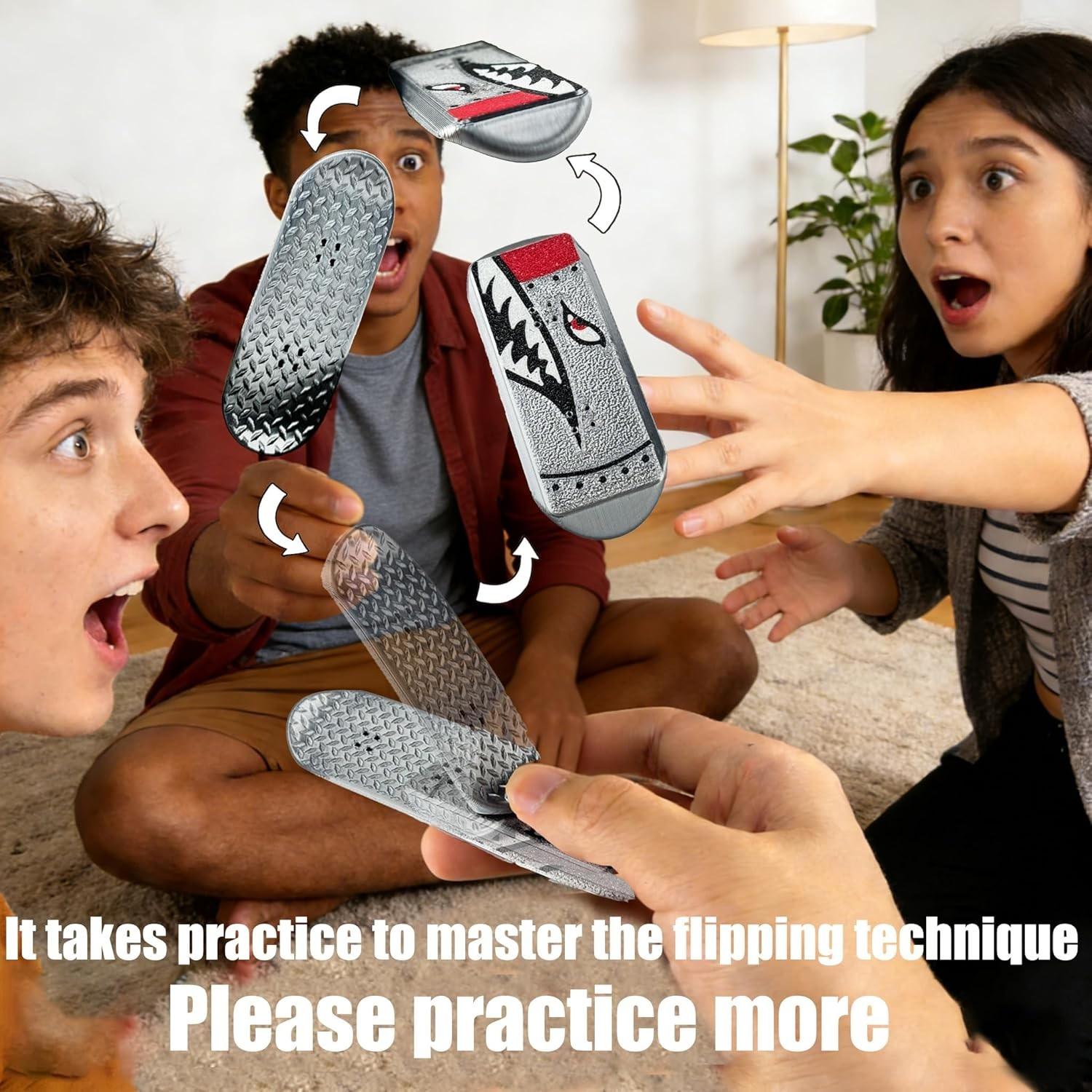 Magnetic Kickflip Fidget Slider Toy for Adults Mini Flip Fingerboard Skateboard with Storage Crat Portable,Office Desk Toys