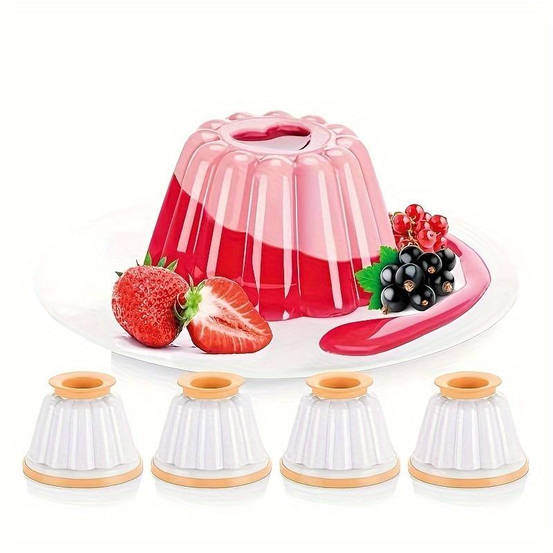4pcs/set Pudding Molds, Mousse Cake Molds, Durable Baking Tools and Kitchen Gadgets, Perfect for Making Jelly, Panna Cotta, Custard and Chocolate Desserts Eid Al-Adha Mubarak
