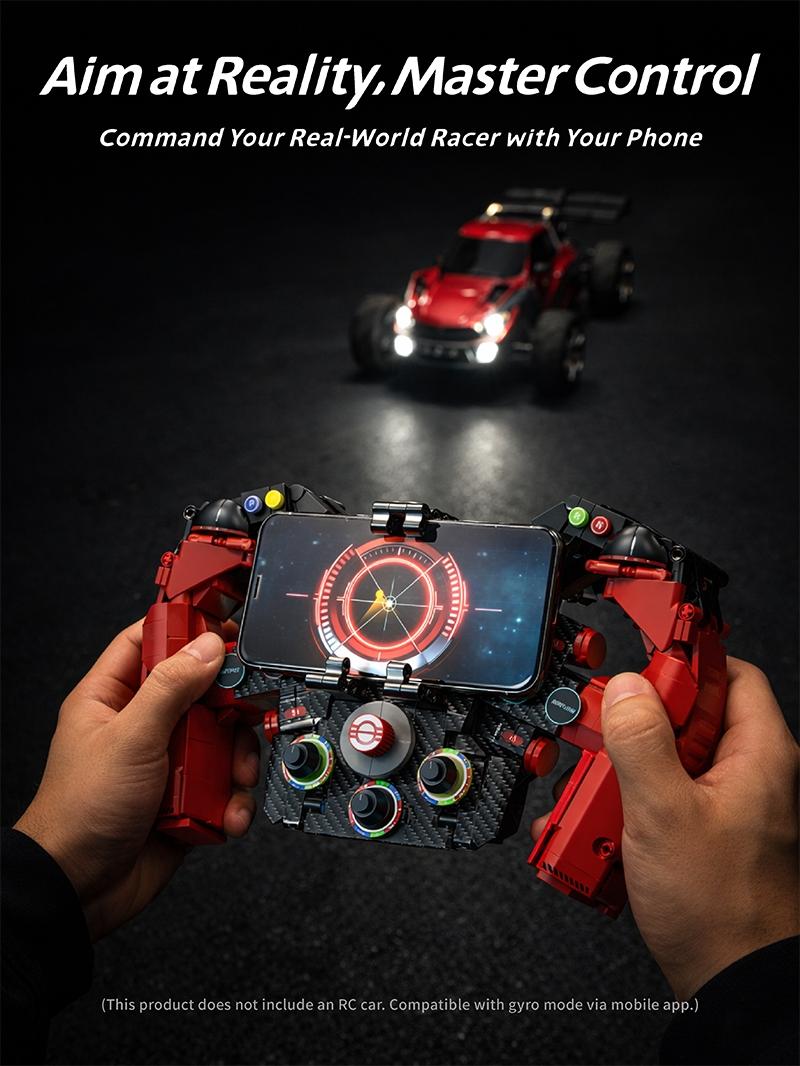 971Pcs Formula Racing Vehicle Steering Wheel MOC Blocks Supercar Model Building Toys Gifts for Adult Boys Technical Bricks Sets