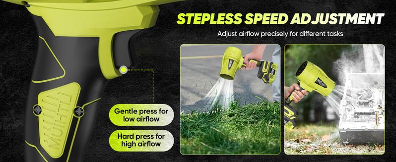 SEESE Cordless Leaf Blower Violent TurboFan,BrushlessPure Copper Motor Jet Fan With Battery,CordlessTurbo Super Power Air Duster, Car Drying after Wash, SnowRemoval
