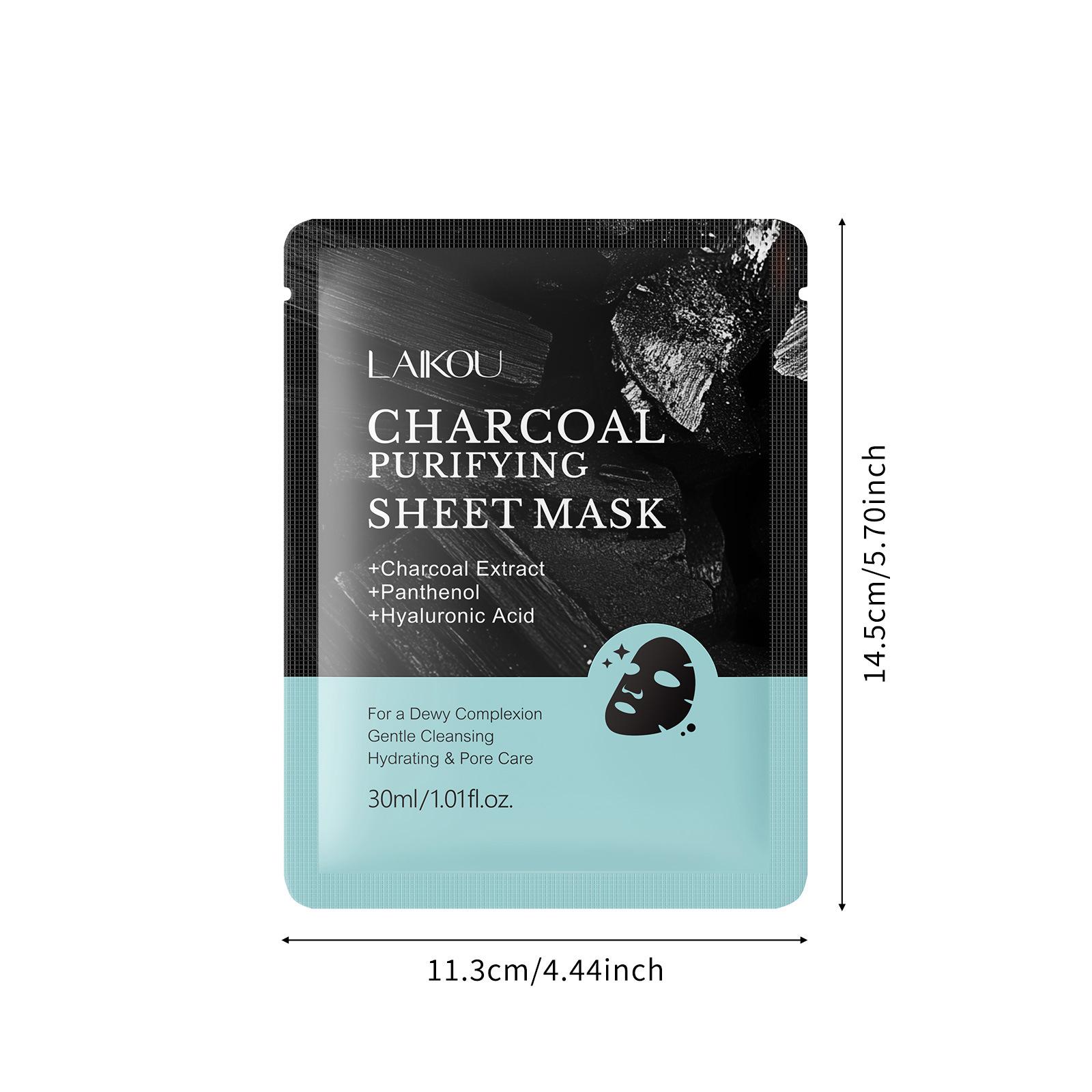Charcoal Purifying Facial Mask, 10pcs/set Oil Control & Pore Care Facial Mask, Moisturizing Facial Skin Care Mask for Women & Men, Hydrating Face Mask