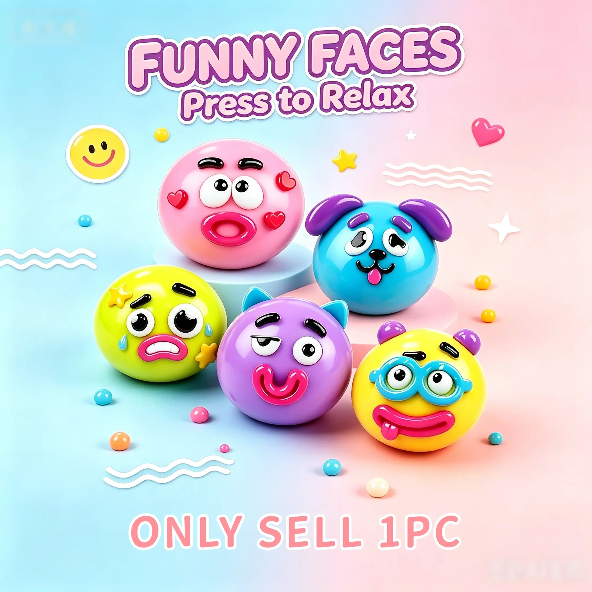 Smushers Squishy Curiosities, Ultra Soft Stress Relief Toy, Ideal for Anxiety, Adhd, Autism, Unique Office Desk Decor, Stress Relief Squishies