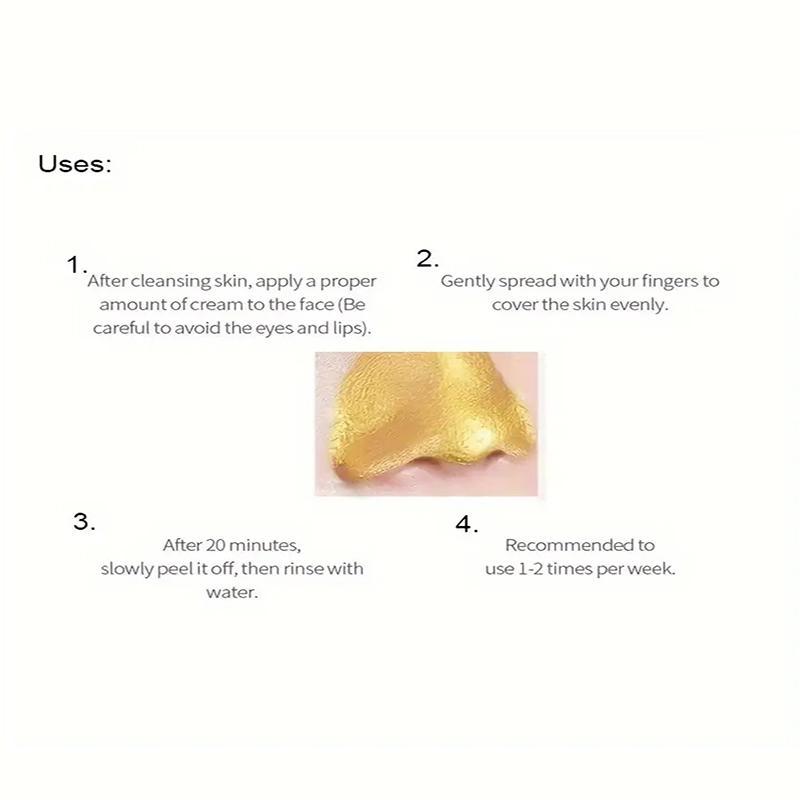 24K Gold Snail Peel-Off Mask, Deep Cleansing Skin Brightening Skin Tone Softening Skin Pore Controlling Moisturizing Spreading Mask