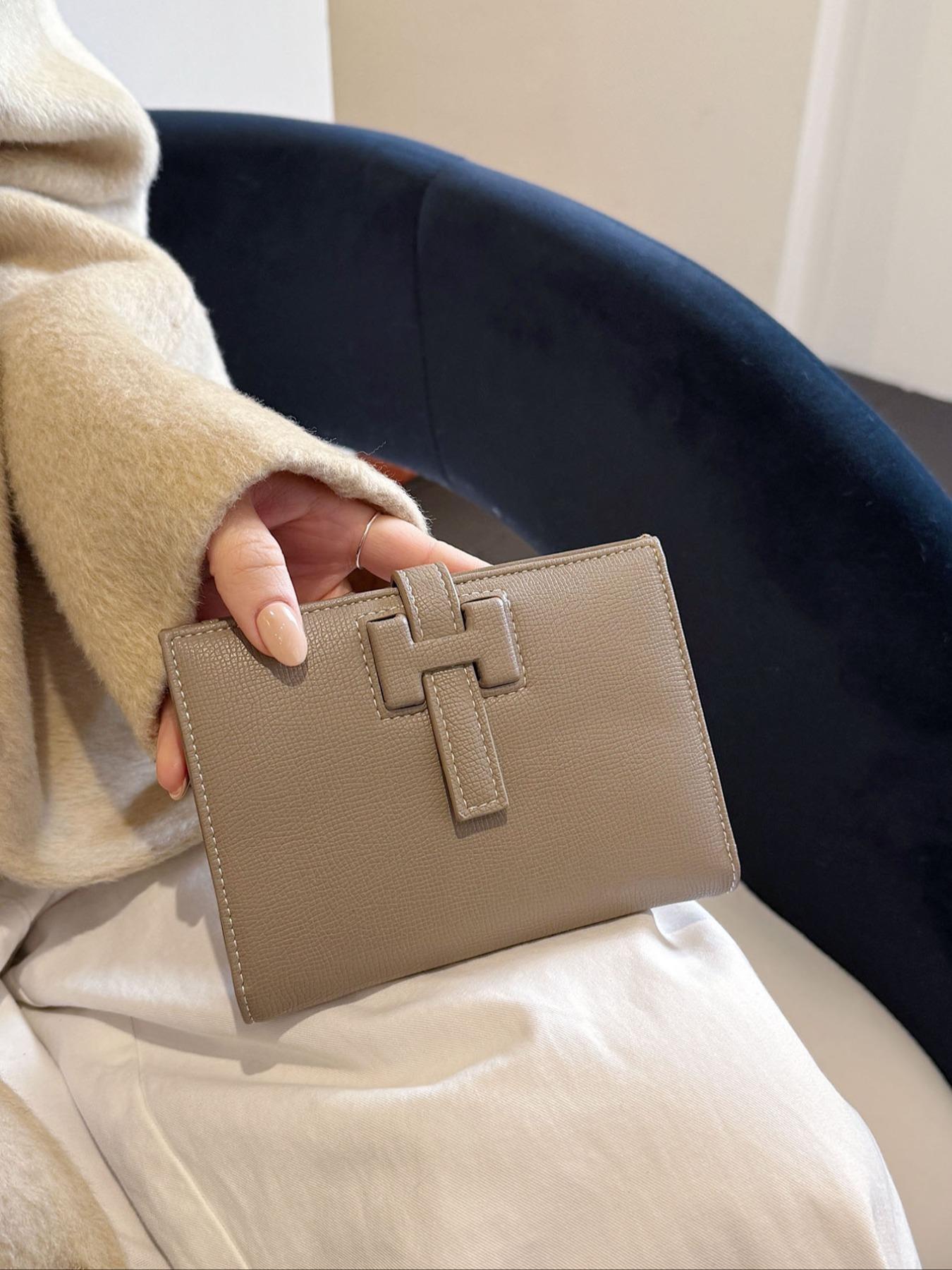 Women's Plain Color Wallet with Multiple Card Slots, Bank Credit Card Holder, Driver License Case, Daily Use & Travel Accessories