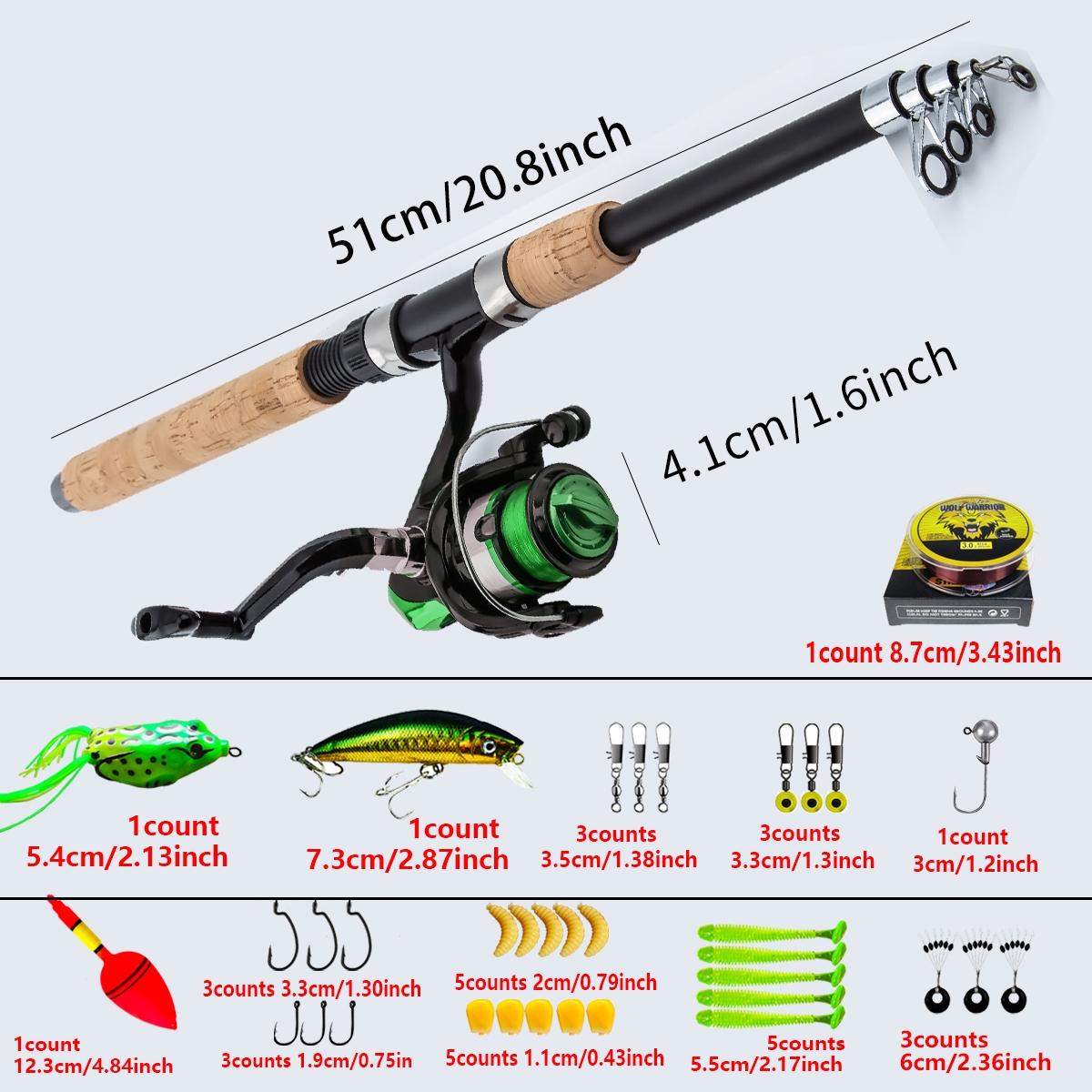 Telescopic Fishing Rod Set, 1 Set Portable Fishing Rod & High Speed Reel & Soft Lure & Hook & Accessories, Outdoor Fishing Accessories, Fishing Gear Set