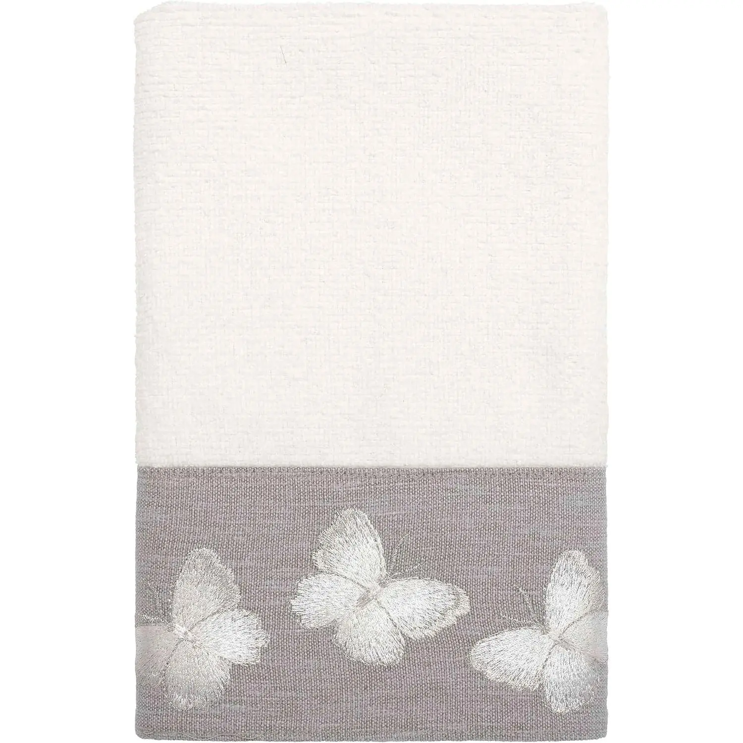 Fingertip Towel, Soft & Absorbent Cotton Towel (Yara Collection, White) 18.00" x 11.00"