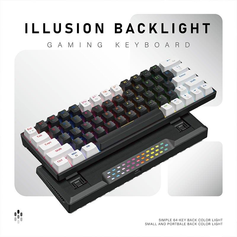 ZIFRIEND KA646 63 Keys Mechanical Keyboard Wired 60% Layout Mini