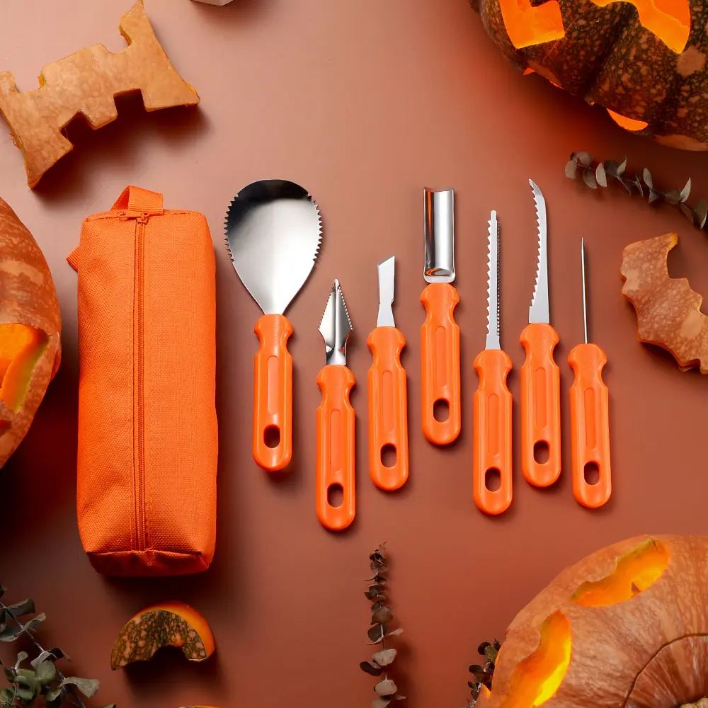Halloween DIY Pumpkin Carving Kit, Pumpkin Lantern Hand Carving Tools, Multi‑use for Pumpkin & Clay Crafts, Handicraft