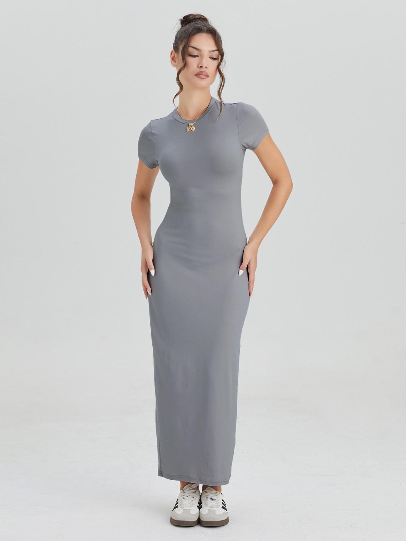 Women's Casual Basic Slim Fit Solid Summer Dress, Round Neck, Comfortable Soft Fabric for All Seasons, Ideal for Daily Wear and Outdoor Activities #TikTokMadeMeBuyIt #CasualChic