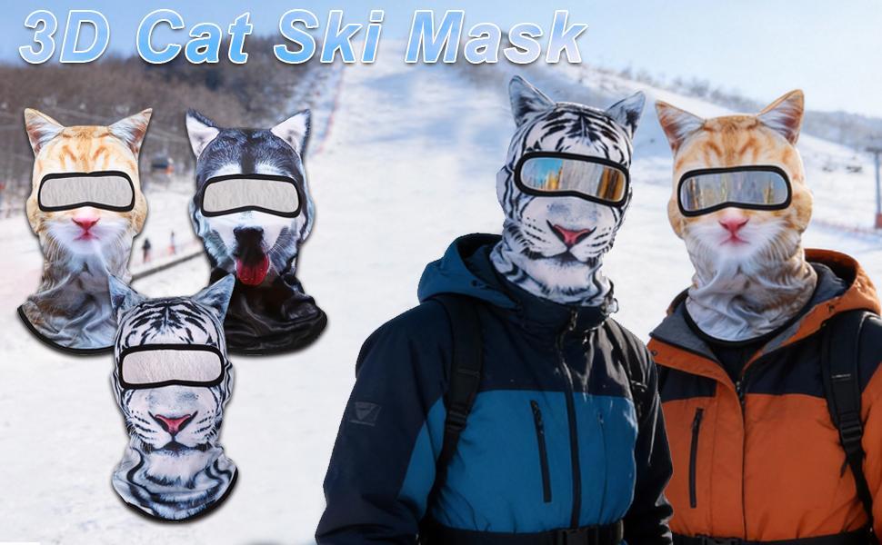 3Pcs 3D Cat Balaclava Ski Mask, Funny Shiesty Face Cover with Ears, Windproof Breathable Winter Mask for Skiing Snowboard, Music Festival Rave, Halloween Costume (Yellow) 3Pcs 3D Cat Balaclava Ski Mask, Funny Shiesty Face Cover with Ears, Windproof Breathable Winter Mask for Skiing Snowboard, Music Festival Rave, Halloween Costume (Yellow)