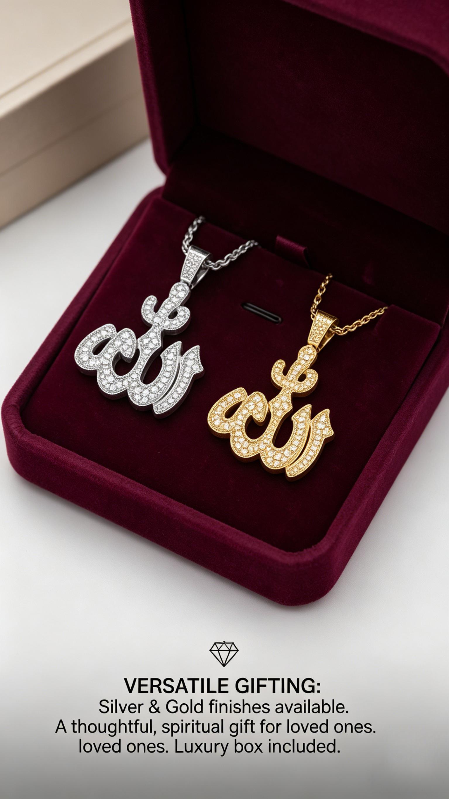 Dainty Allah Letter Necklace, Gold Tone, Versatile for Any Outfit