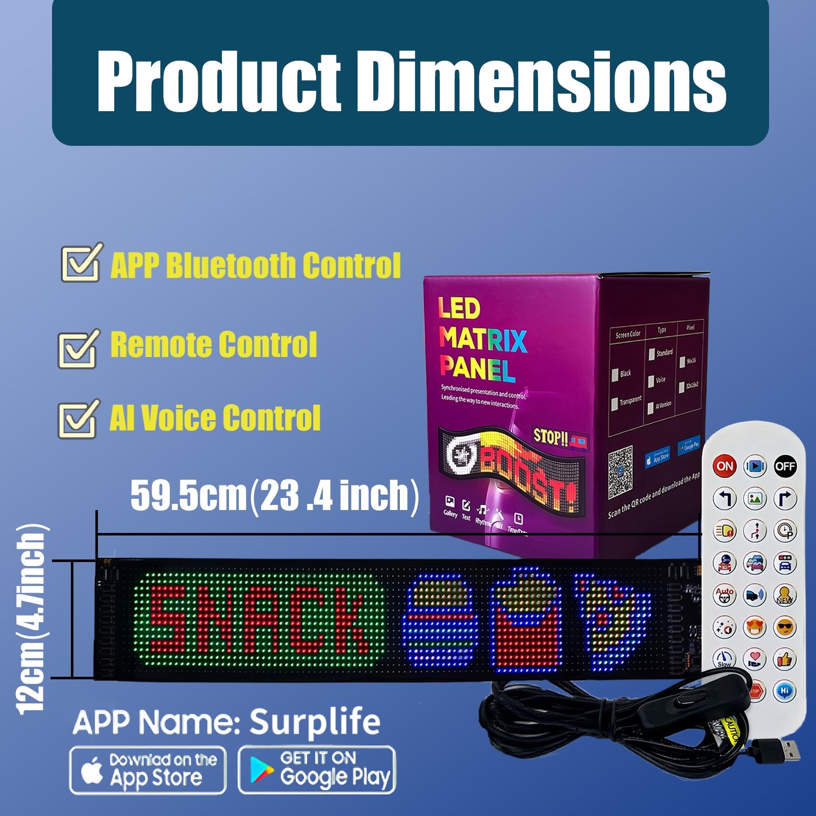Smart Ai Voice Control LED Display Screen, Pixel Panel Light, APP Programmable Flexible RGB Matrix, USB Powered, Car Restaurant Advertising, Home Decor Smart Ai Voice Control LED Display Screen, Pixel Panel Light, APP Programmable Flexible RGB Matrix, USB Powered, Car Restaurant Advertising, Home Decor