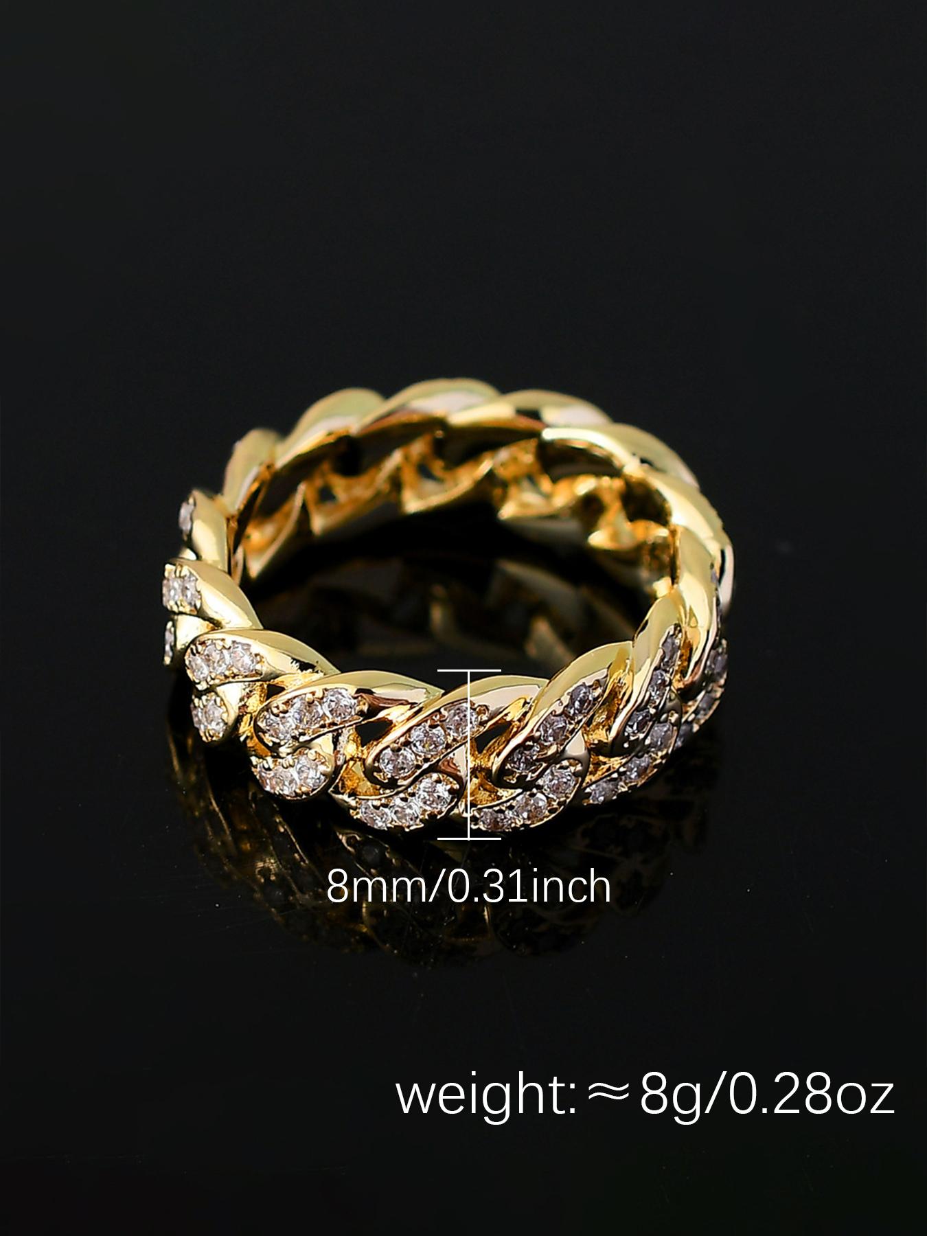 1PC ICED CHICS Double-row Zircon hip-hop ring, Cubic Zirconia Rings, full of zircon to enhance your temperament, street casual style, fashionable and versatile, birthday gift, perfect for gifting.