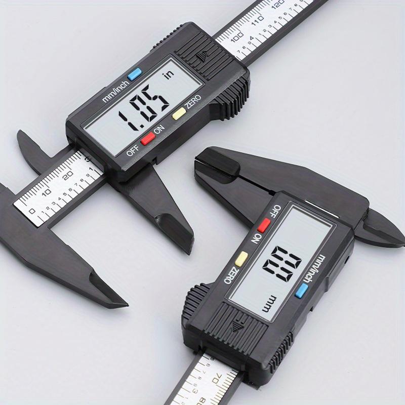 An electronic micrometer measuring tool with an LCD display, using a carbon fiber plastic vernier caliper, a battery-powered precision measuring instrument for furniture hardware parts - measuring range up to 150mm