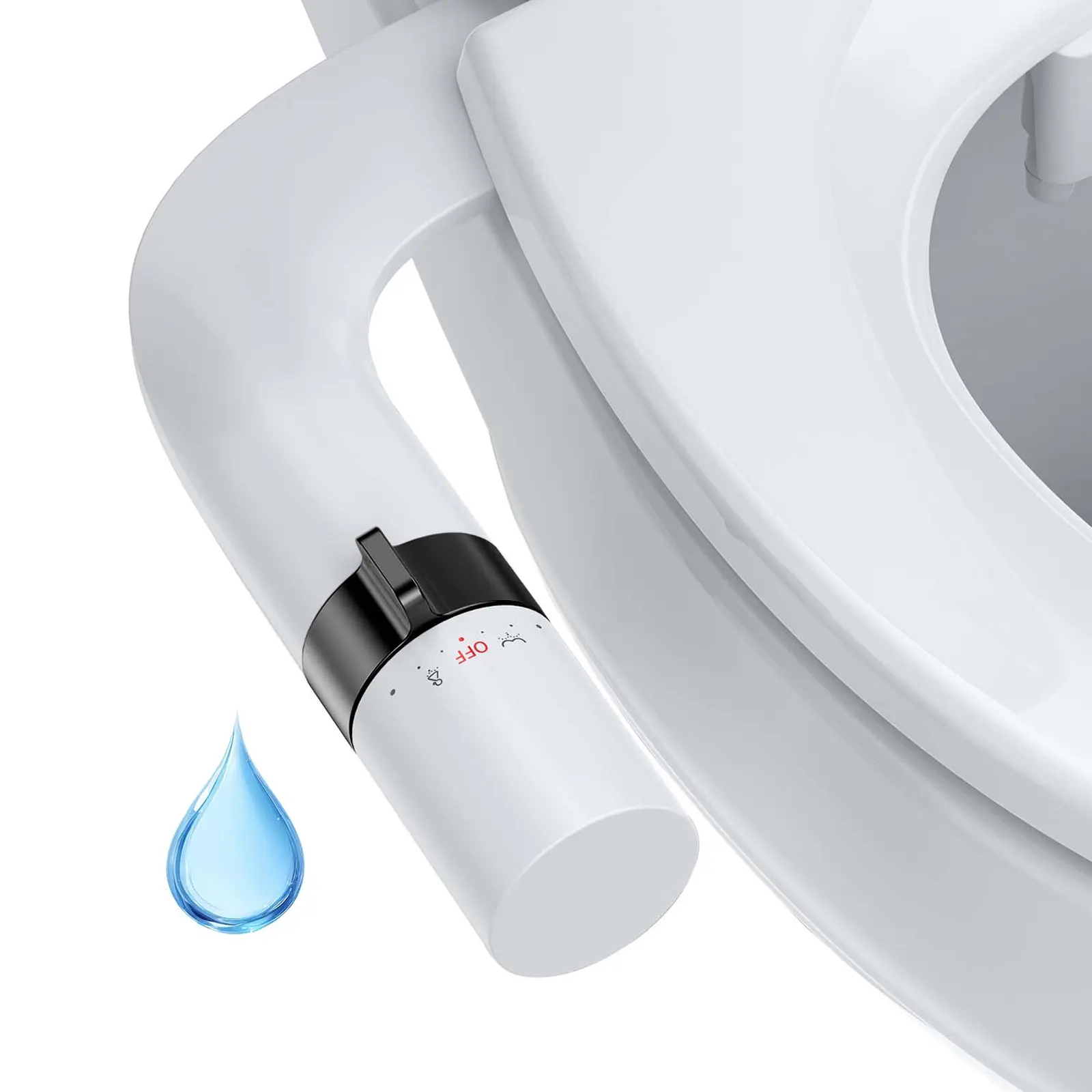 Ultra-Slim Bidet Attachment for Toilet, Cold Water Spray Non-Electric for Wash, Adjustable Water Pressure Control, Chrome Dial ABS Dual Spray Bidet for Feminine/Posterior Wash