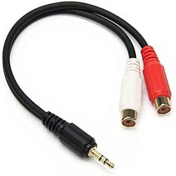 3.5mm Male to 2 Female Stereo Splitter Adapter, Portable 1/8 Mini Jack Accessory for CD Players, MP3 Players - Audio Splitter Adapters & Cables