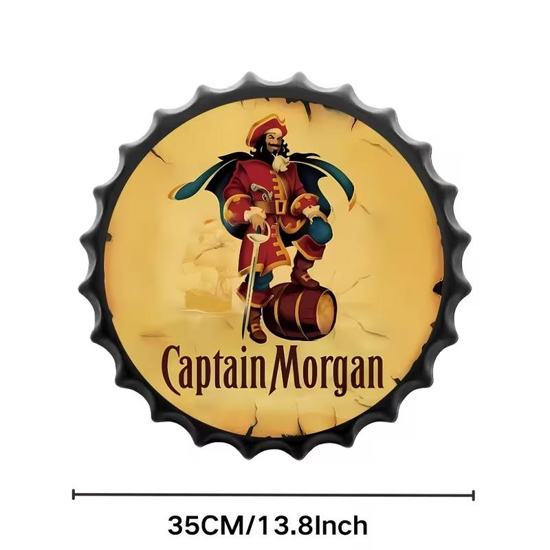 Vintage Metal Sign, 13.8 Inch Beer Bottle Cap Design, Ideal for Bars, Pubs, Man Caves, Kitchens, Durable Material, Perfect Gift Idea