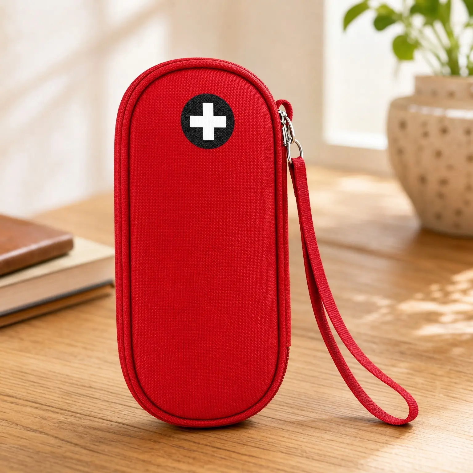 Insulated EpiPen Carry Case Red - Holds 2 Epi Pens, Auvi-Q or Neffy, Inhaler & Antihistamine, Compact Medical Case for Allergy and Asthma MedicinesGift