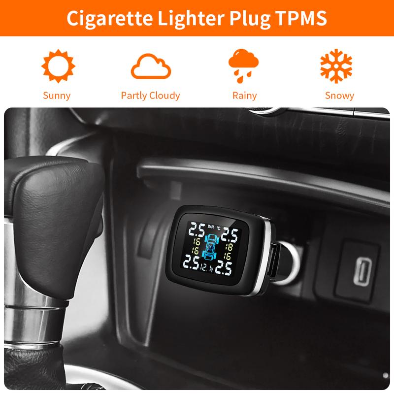 Wireless Tire Pressure Monitoring System Joysync C100 Alarm Powered HD LCD Color Display Real-Time Tire Pressure TPMS Monitoring