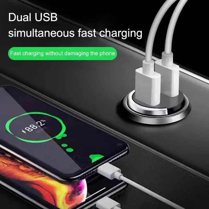 Ultra Slim Invisible Car USB Charger, full vehicle compatible, low temp stable output, firm anti-loose plug, suitable for long distance drivers, universal in-car power charging tool-YY0