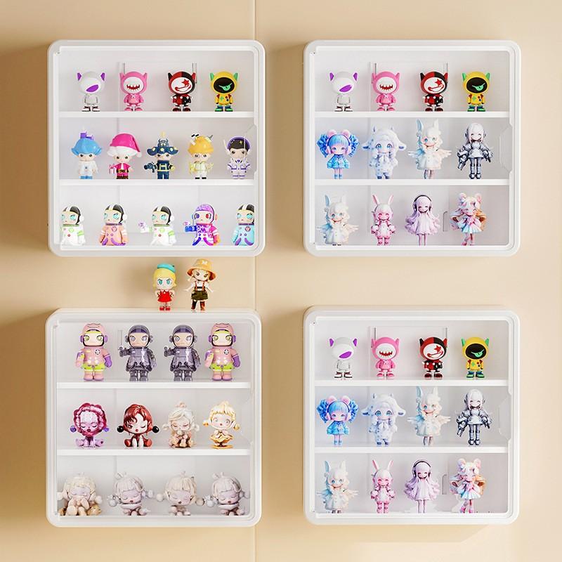 Wall-Mounted Blind Box Storage Display Rack, Bubblegum Matt Transparent Figure Stand, Cross-Border Foldable Showcase Box
