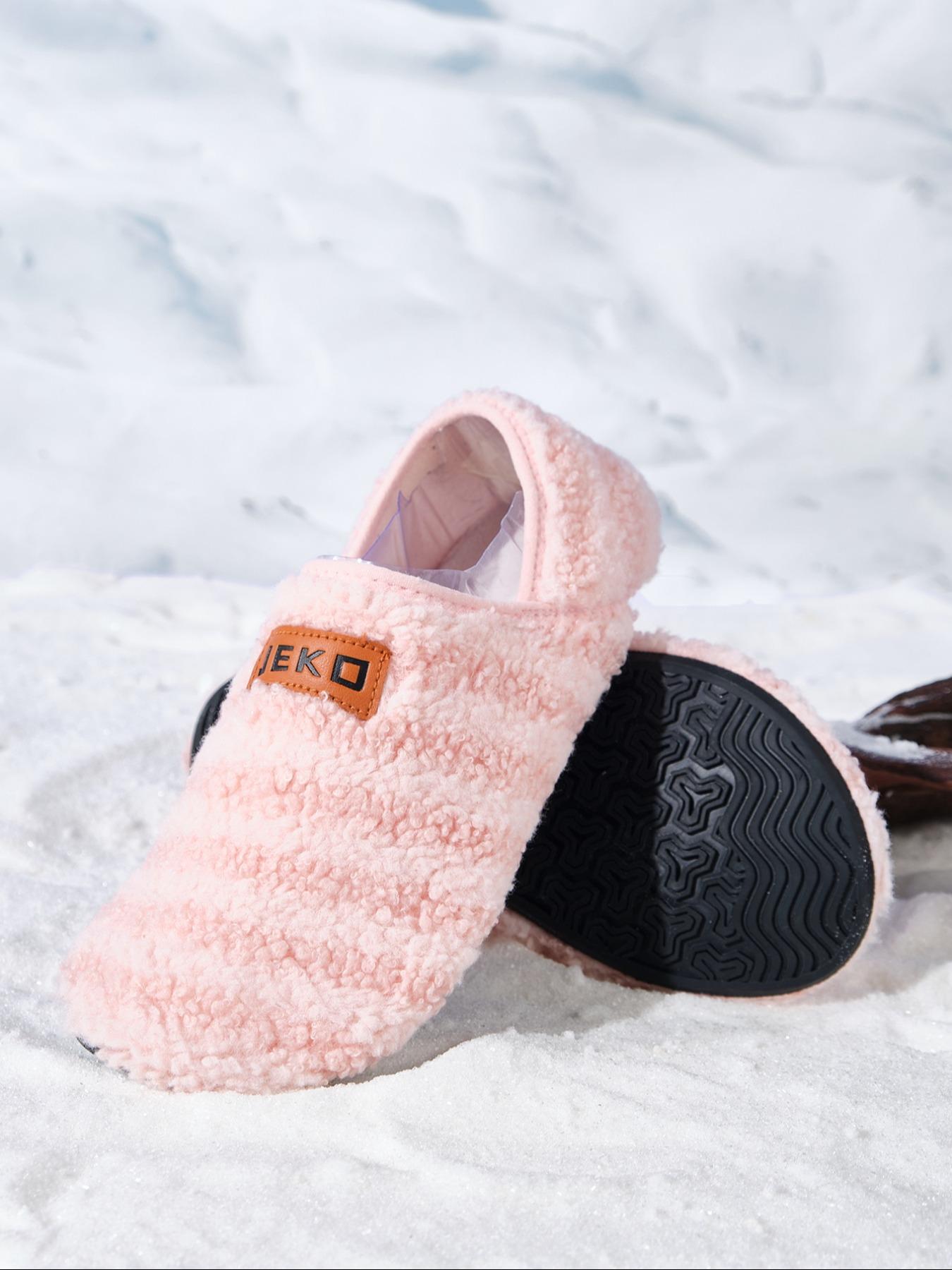Unisex Indoor Casual Cotton Slippers, House Slippers, Comfortable Barefoot Feel, Soft Rubber Sole, Thickened Silent Shoes, Slip-On Sock Shoes, Home Sock Shoes, Warm Slippers