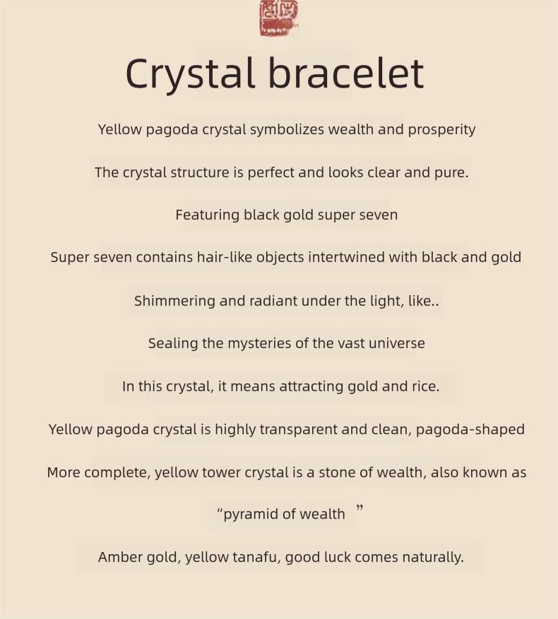 [Wealth Fortune] crystal bracelet, gold rutile quartz yellow citrine super seven, unisex, daily wear gift, 10mm beads natural stone gold accents, wealth prosperity good luck symbol