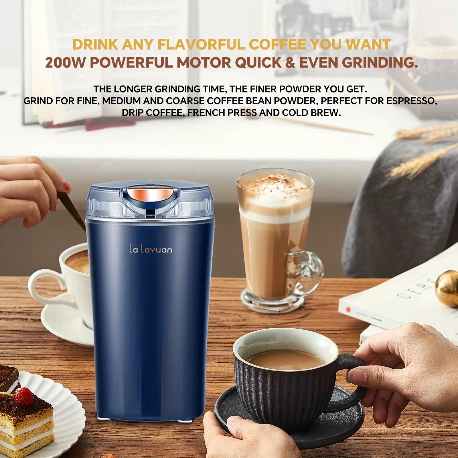 Electric coffee grinder, fast grind coffee beans, nuts, spices, beans and more. Multi-function grinding tool, portable small grinder, meet your needs, ultra-fine powder food processing mill and mixer grinder.