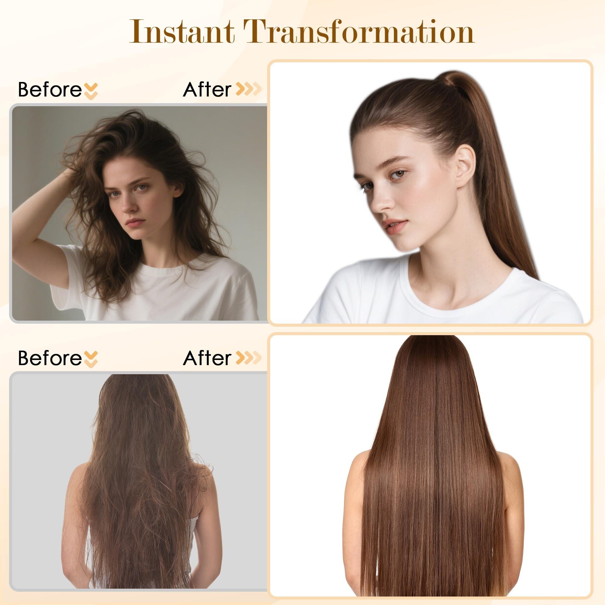 Professional Sleek Hair Brush Styling Kit with Nylon Smoothing Brush, Flyaway Tamer Hairline Brush, Wide Tail Parting Comb & Edge Control Brush – Smooth Hair Polishing, Sectioning & Styling Tool Set for Women and Men, Suitable for All Hair Types