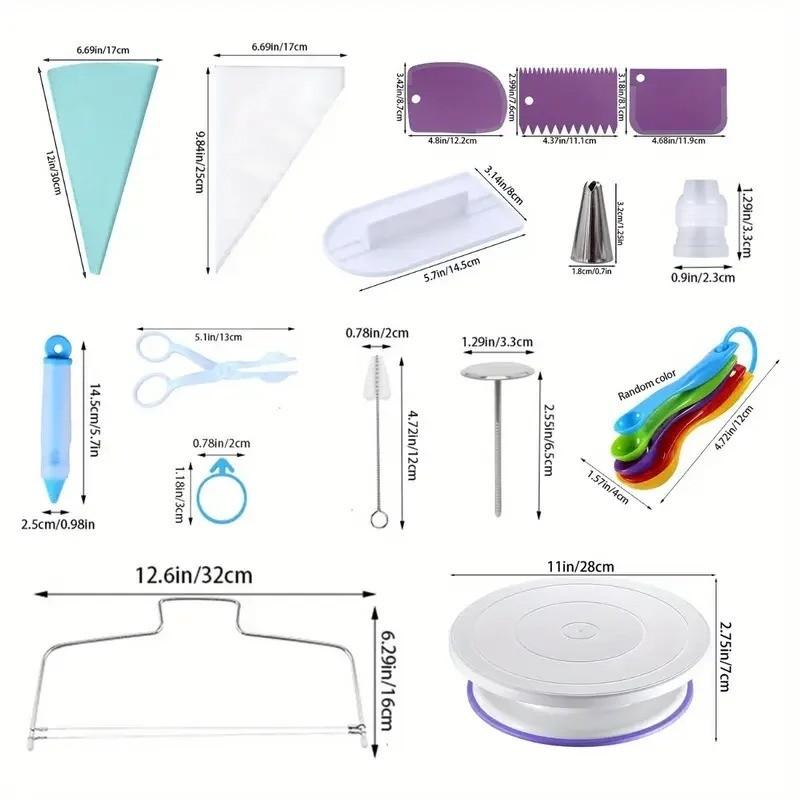 137-Piece Ultimate Cake Decorating Kit with Turntable, Stainless Steel Piping Tips, Cupcake & Baking Tools for Creative Desserts