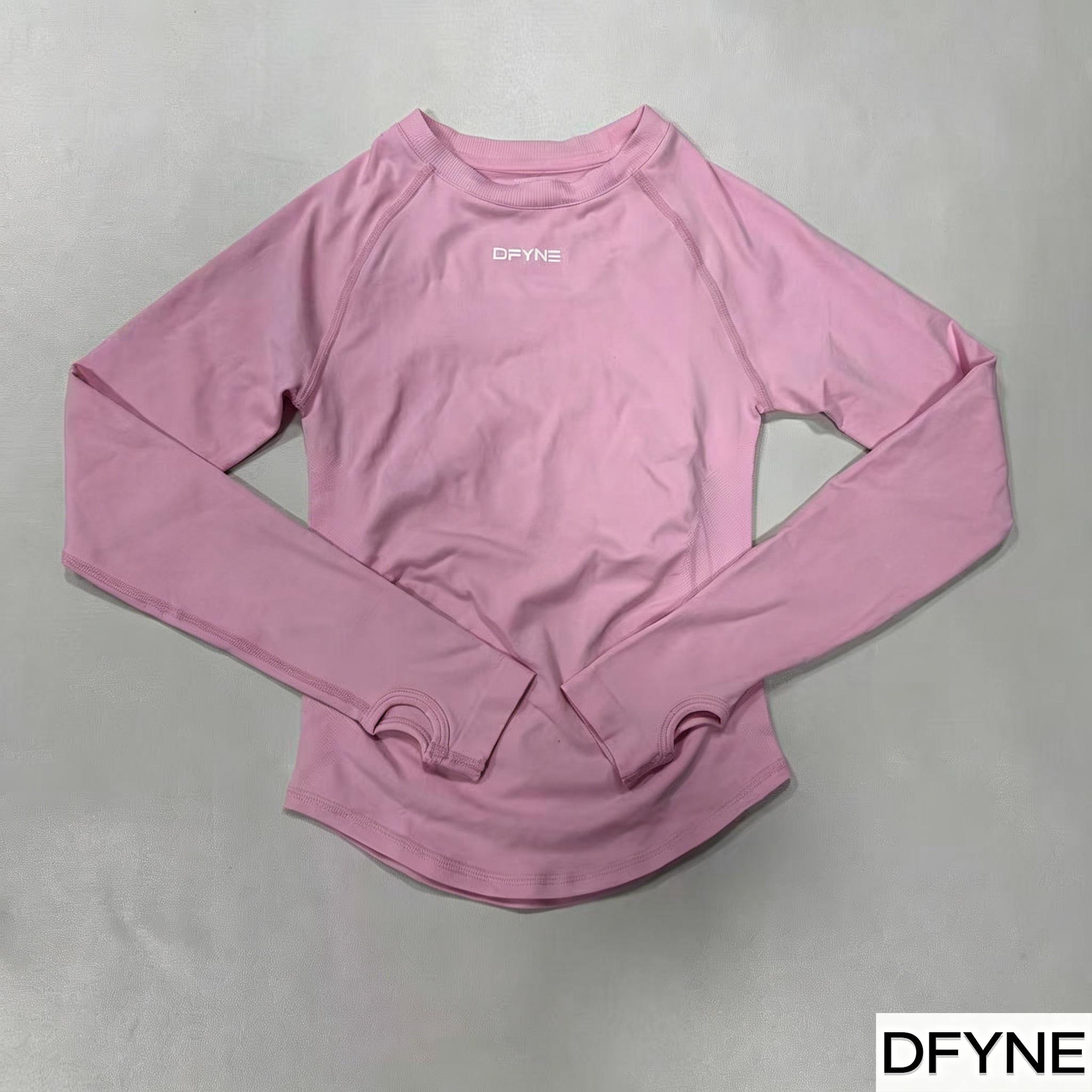 Dfyne Women's Seamless Long Sleeve High Performance Activewear Top - Lightweight, Breathable, 4-Way Stretch, Round Neck, Slim Fit, Multi-Size, Plus Size Gym Ootd Sporty Chic Tee for Yoga, Gym