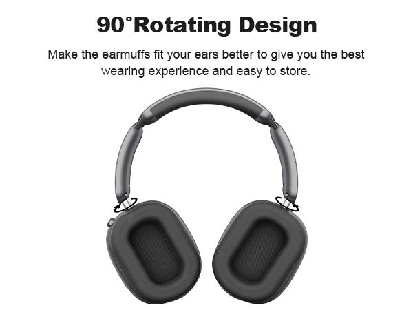 Wentronic Y02 ANC Headphones 60H Playtime,Hybrid Noise Cancelling,Hi-Res Audio,Foldable,Soft Earpads, with Mic for iOS/Android/PC