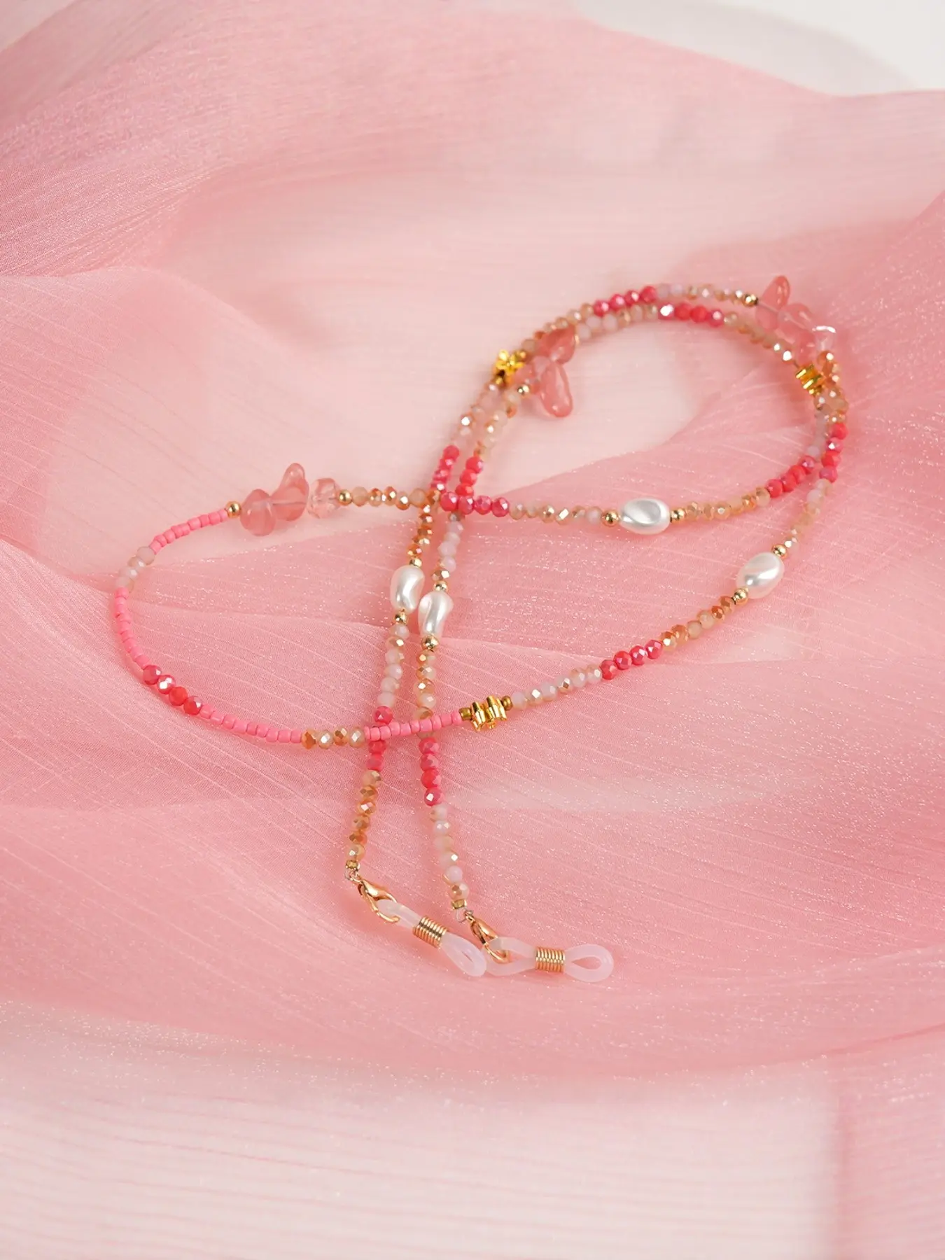 Creative Colorful Series Stone Eyeglass Chain, Women's Anti-Loss Pearl Crystal Necklace Eyewear Strap, Fashion Eyewear Accessory, Glasses Lanyard