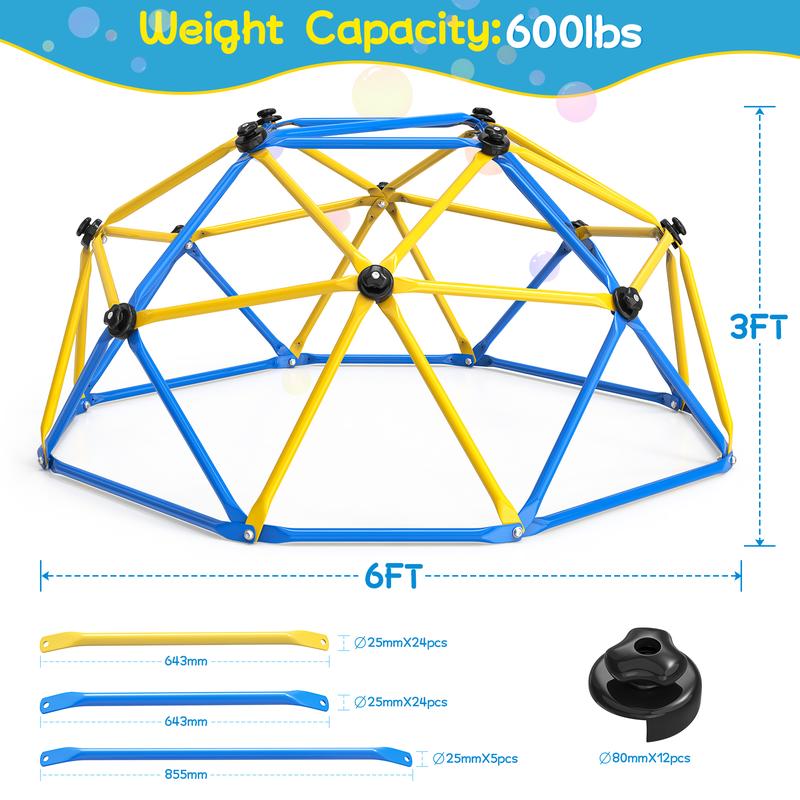 Aowos Climbing Dome, Climb Set for Kids, Jungle Gym for Kids 3-10 Year Outdoor Play Center, 6/10FT Geometric Dome Climber S 600/880/1000lbs, Rugged and Interesting Climbing Dome